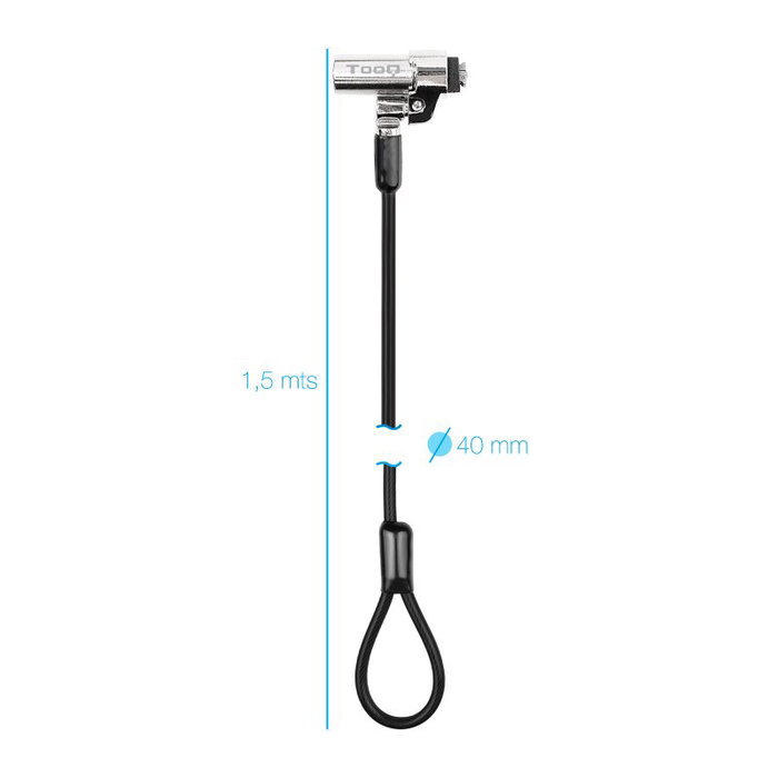 Tooq Cable de Seguridad Tipo NANO con Llave, 1.5m, Gris Oscuro Tooq Cable de Seguridad Tipo NANO con Llave, 1.5m, Gris Oscuro